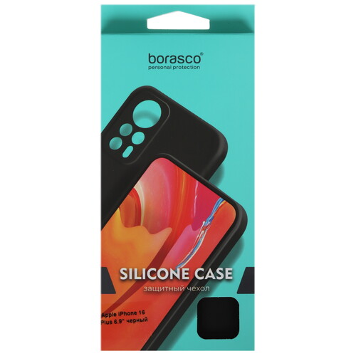 Купить Накладка  BoraSCO Silicone Case для Apple iPhone 16 Plus черный  5473656. Характеристики, отзывы и цены в Донецке
