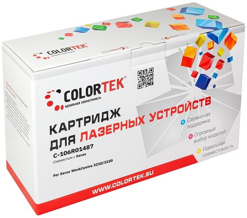Купить Картридж лазерный Colortek 106R01487 черный  8157603. Характеристики, отзывы и цены в Донецке
