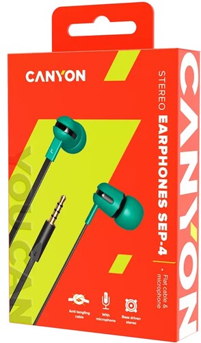 Купить Проводные наушники Canyon SEP-4 зеленый  9134265. Характеристики, отзывы и цены в Донецке