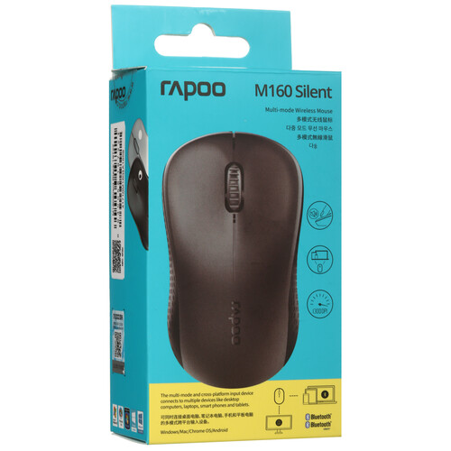 Купить Мышь беспроводная RAPOO M160 Silent  черный  9125962. Характеристики, отзывы и цены в Донецке