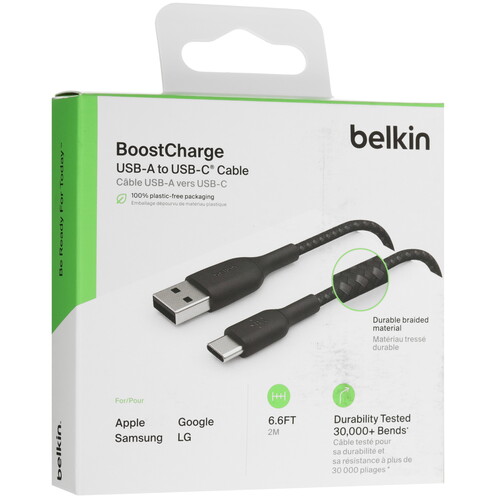 Купить Кабель круглый Belkin USB Type-C - USB 2.0 Type-A черный 2 м  9163824. Характеристики, отзывы и цены в Донецке