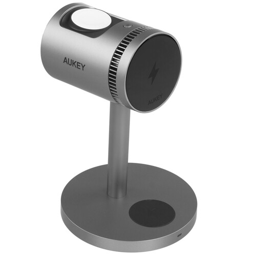 Купить Беспроводное зарядное устройство Aukey MagFusion 3-in-1 Pro серый  5600086. Характеристики, отзывы и цены в Донецке
