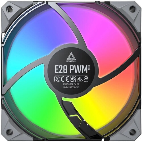 Купить Вентилятор Montech E28 ARGB [E28 ARGB (B)] черный  5633059. Характеристики, отзывы и цены в Донецке
