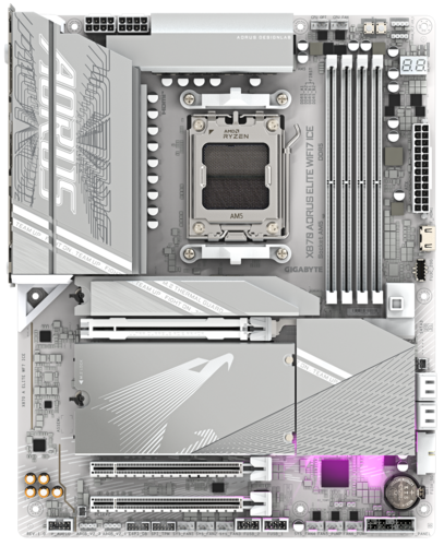 Купить Материнская плата GIGABYTE X870 AORUS ELITE WIFI7 ICE  5492074. Характеристики, отзывы и цены в Донецке