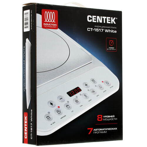 Купить Плита компактная электрическая Centek CT-1517 белый  8190966. Характеристики, отзывы и цены в Донецке