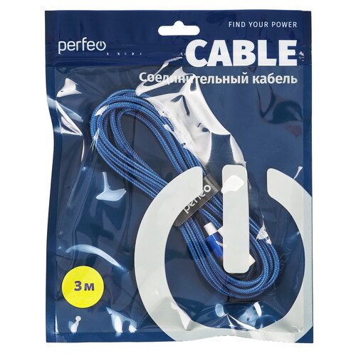Купить Кабель круглый Perfeo Lightning 8-pin - USB 2.0 Type-A синий 3 м  9173169. Характеристики, отзывы и цены в Донецке
