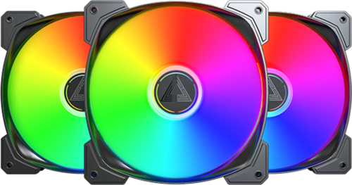 Купить Комплект вентиляторов Montech HP140 ARGB [HP140B3P] черный  5620659. Характеристики, отзывы и цены в Донецке