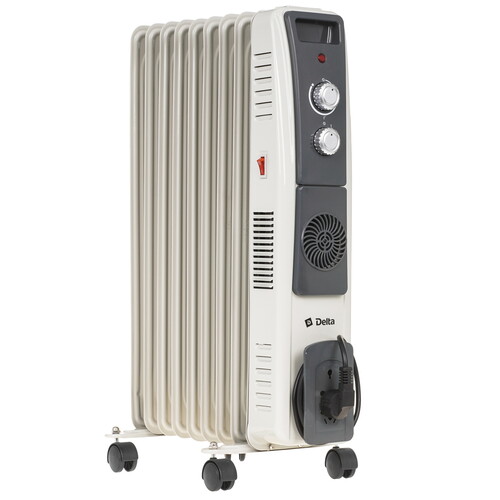 Купить Масляный обогреватель DELTA D12F-9 серый  9297600. Характеристики, отзывы и цены в Донецке