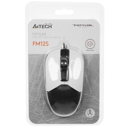 Купить Мышь проводная A4Tech Fstyler FM12S  черный  4825128. Характеристики, отзывы и цены в Донецке