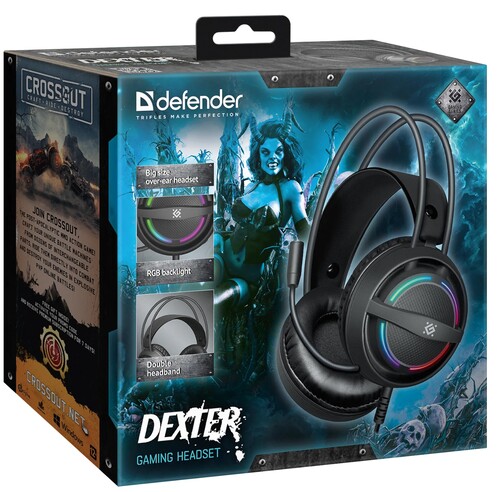 Купить Проводные наушники Defender Dexter RGB черный 2024  5463198. Характеристики, отзывы и цены в Донецке