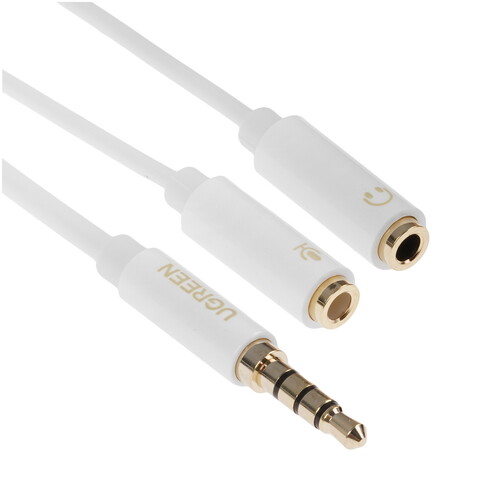 Купить Кабель соединительный   Ugreen 3.5 mm jack x2 - 3.5 mm jack белый  9154984. Характеристики, отзывы и цены в Донецке