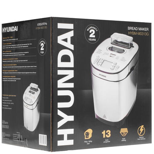 Купить Хлебопечь Hyundai HYBM-M0313G серебристый  8189132. Характеристики, отзывы и цены в Донецке