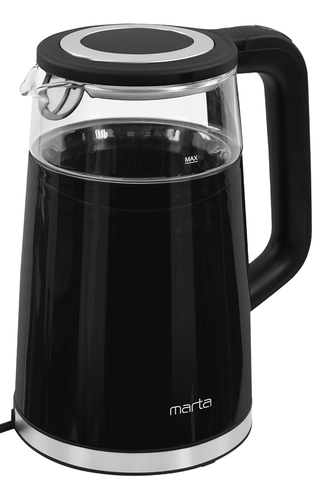 Купить Электрочайник MARTA MT-KT4647A черный  9162161. Характеристики, отзывы и цены в Донецке