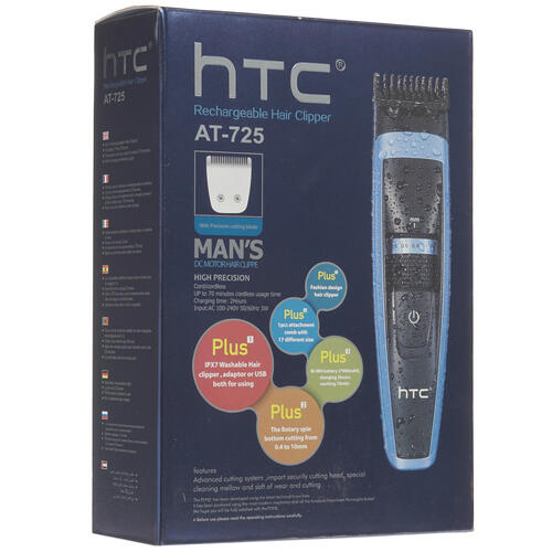 Купить Машинка для стрижки HTC AT-725 серый/синий  8197258. Характеристики, отзывы и цены в Донецке