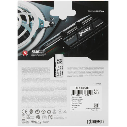 Купить 500 ГБ M.2 NVMe накопитель Kingston FURY Renegade [SFYRSK/500G]  5092096. Характеристики, отзывы и цены в Донецке