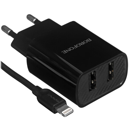 Купить Сетевое зарядное устройство Borofone BA53A черный  5474792. Характеристики, отзывы и цены в Донецке