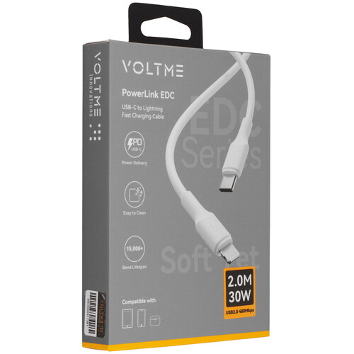 Купить Кабель круглый VOLTME Lightning 8-pin - USB Type-C белый 2 м  9210945. Характеристики, отзывы и цены в Донецке