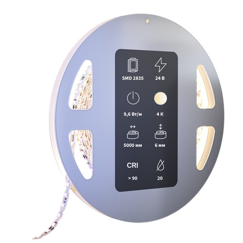 Купить Светодиодная лента Maytoni 24В 2835 9.6Вт/м 4000К 5м IP 20 6мм  9185030. Характеристики, отзывы и цены в Донецке