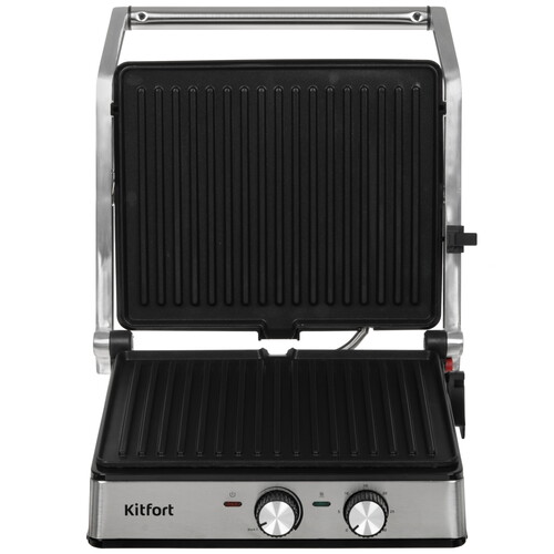 Купить Гриль Kitfort КТ-3601 серебристый  9049752. Характеристики, отзывы и цены в Донецке