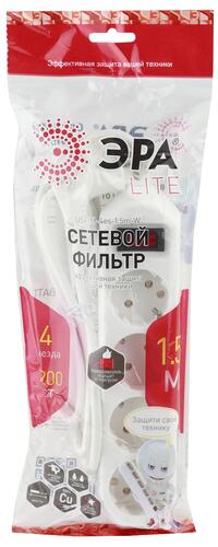 Купить Сетевой фильтр ЭРА USF-M-4es-1.5m-W белый  5088523. Характеристики, отзывы и цены в Донецке