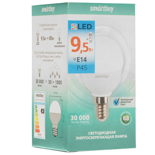 Купить Умная светодиодная лампа Smartbuy SBL-P45-9_5-60K-E14  9105002. Характеристики, отзывы и цены в Донецке