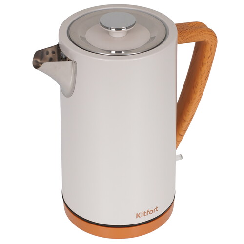 Купить Электрочайник Kitfort КТ-8715 бежевый  9263507. Характеристики, отзывы и цены в Донецке