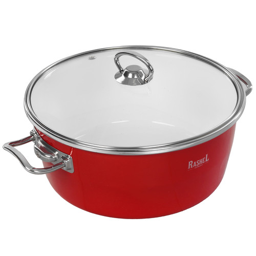 Купить Кастрюля Rashel Grand R1024 4.5 л 24 см красный  9320899. Характеристики, отзывы и цены в Донецке