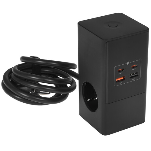 Купить Сетевое зарядное устройство Baseus GaN5 PowerCombo Tower PowerStrip черный  5621224. Характеристики, отзывы и цены в Донецке