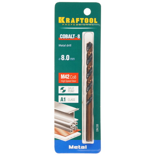 Купить Сверло спиральное KRAFTOOL 29656-8  9123291. Характеристики, отзывы и цены в Донецке