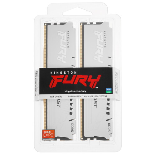 Купить Оперативная память Kingston FURY Beast White AMD  5406124. Характеристики, отзывы и цены в Донецке