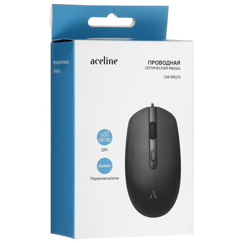 Купить Мышь проводная Aceline CM-M529BL Silent  черный  5460389. Характеристики, отзывы и цены в Донецке