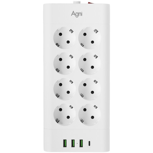 Купить Сетевой фильтр AGNI TP-FA4U8E-C белый  9289259. Характеристики, отзывы и цены в Донецке