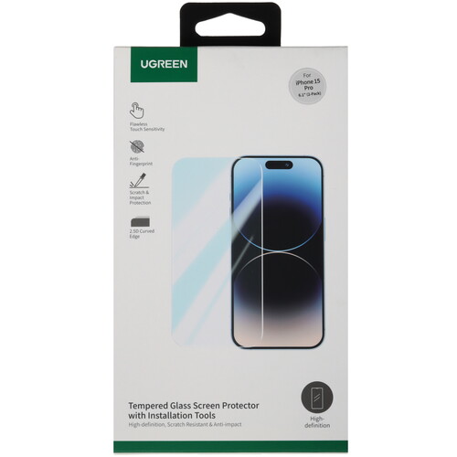Купить Защитное стекло Ugreen для экрана Apple iPhone 15 Pro  9145155. Характеристики, отзывы и цены в Донецке