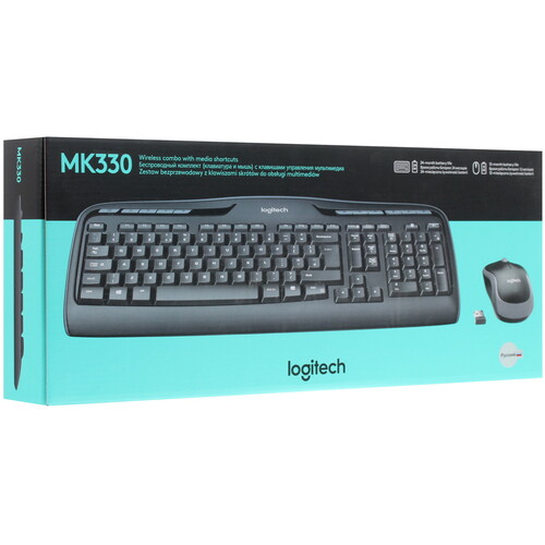Купить Клавиатура+мышь беспроводная   Logitech Wireless Combo MK330 черный  0160125. Характеристики, отзывы и цены в Донецке