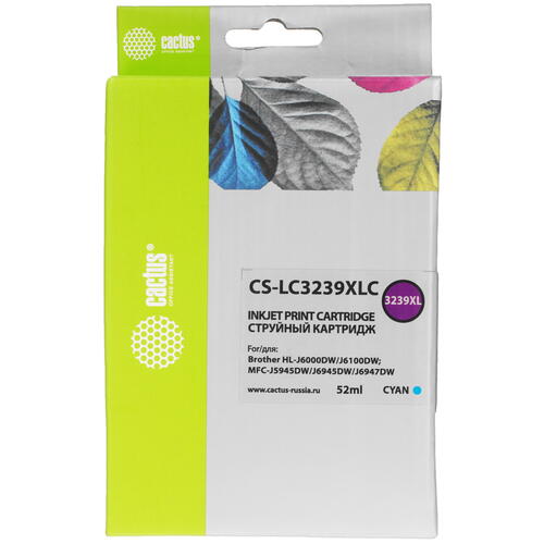 Купить Картридж Cactus CS-LC3239XLC голубой  9914037. Характеристики, отзывы и цены в Донецке