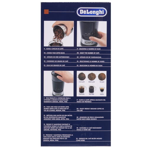 Купить Кофемолка электрическая Delonghi KG 210 черный  5071880. Характеристики, отзывы и цены в Донецке