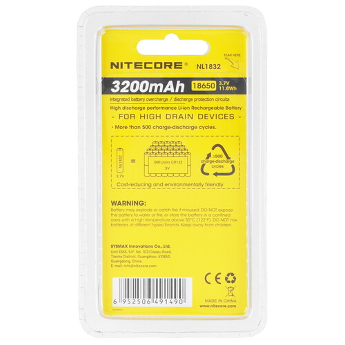 Купить Аккумулятор NITECORE NL1832 3200 мА*ч  9170788. Характеристики, отзывы и цены в Донецке