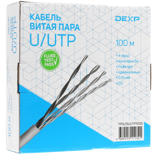 Купить Витая пара DEXP TP5c51UUTP100G  1686529. Характеристики, отзывы и цены в Донецке