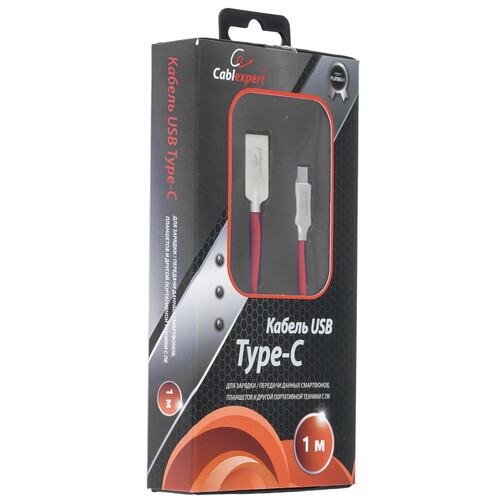 Купить Кабель круглый Cablexpert USB Type-C - USB 2.0 Type-A красный 1 м  5485415. Характеристики, отзывы и цены в Донецке