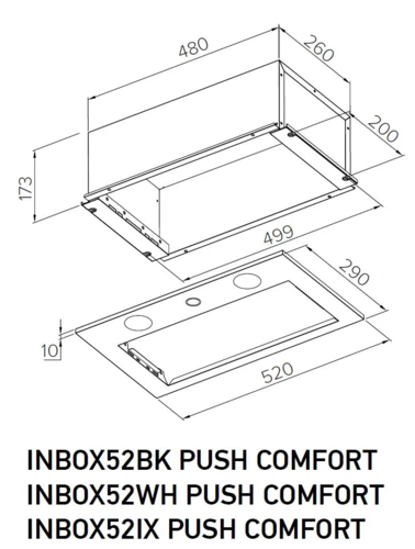Купить Вытяжка полновстраиваемая Meferi INBOX52IX PUSH COMFORT серебристый  9270633. Характеристики, отзывы и цены в Донецке