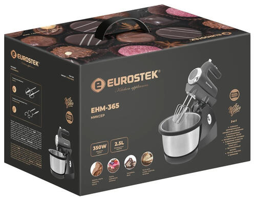 Купить Миксер Eurostek EHM-365 черный  9055823. Характеристики, отзывы и цены в Донецке