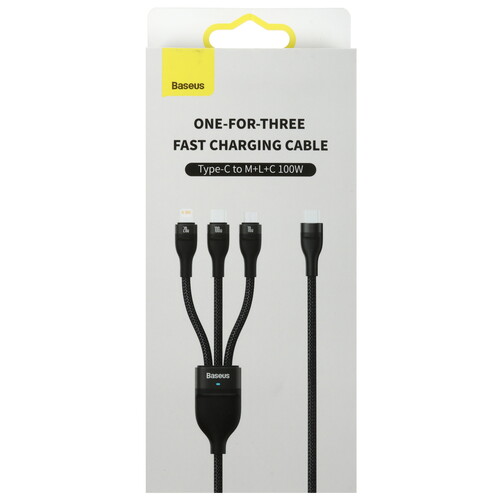Купить Кабель круглый Baseus Lightning 8-pin, micro USB, USB Type-C - USB Type-C черный 1.5 м  9167181. Характеристики, отзывы и цены в Донецке