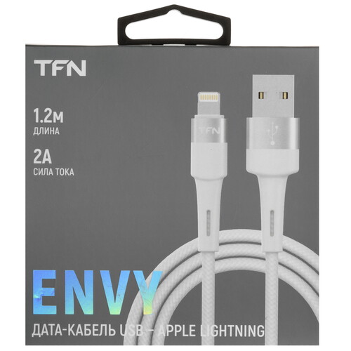 Купить Кабель круглый TFN Lightning 8-pin - USB 2.0 Type-A белый 1.2 м  9282230. Характеристики, отзывы и цены в Донецке