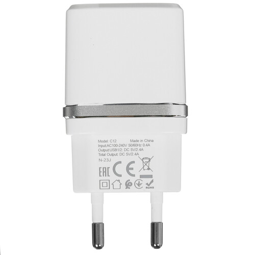Купить Сетевое зарядное устройство Hoco C12 Smart белый  5474845. Характеристики, отзывы и цены в Донецке