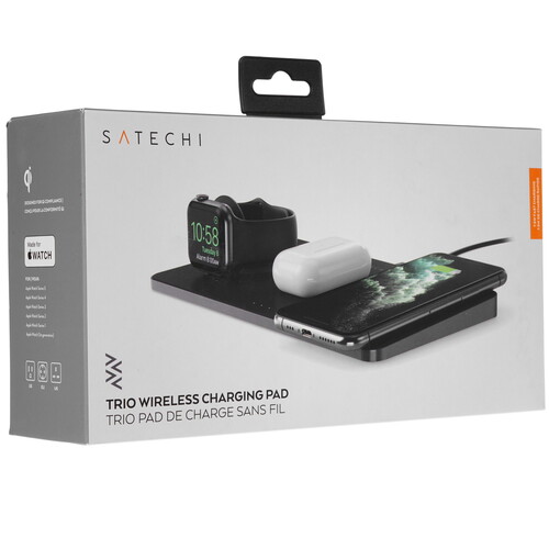 Купить Беспроводное зарядное устройство Satechi Trio Wireless Charging Pad серый  4822089. Характеристики, отзывы и цены в Донецке