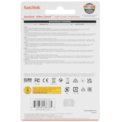 Купить Память USB Flash 32 ГБ SanDisk Ultra Curve [SDCZ550-032G-G46]  5470888. Характеристики, отзывы и цены в Донецке