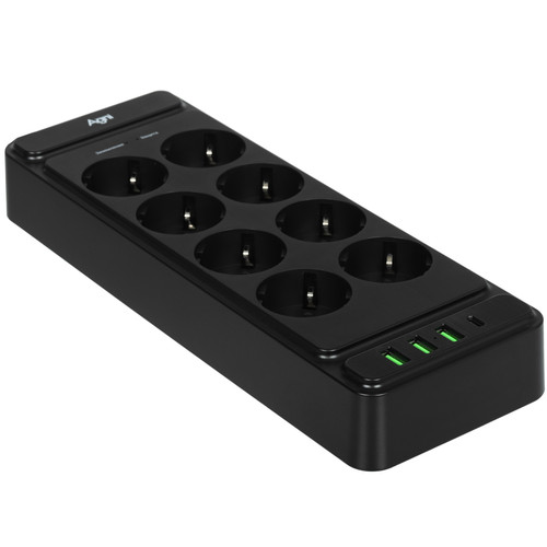 Купить Сетевой фильтр AGNI TP-FS4U8E-PD черный  9289297. Характеристики, отзывы и цены в Донецке