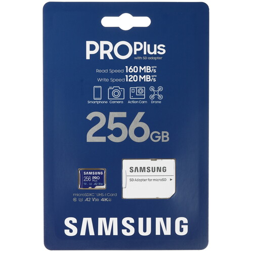 Купить Карта памяти Samsung PRO Plus microSDXC 256 ГБ  5634394. Характеристики, отзывы и цены в Донецке