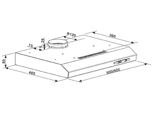 Купить Вытяжка подвесная Oasis PO-60W белый  8166185. Характеристики, отзывы и цены в Донецке