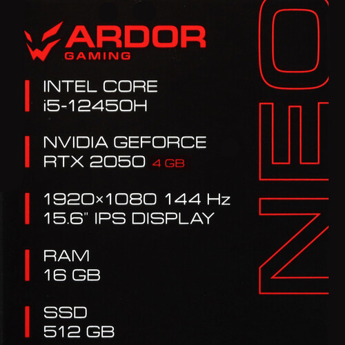 Купить 15.6" Ноутбук ARDOR GAMING NEO N15-I5ND410 черный  9126366. Характеристики, отзывы и цены в Донецке